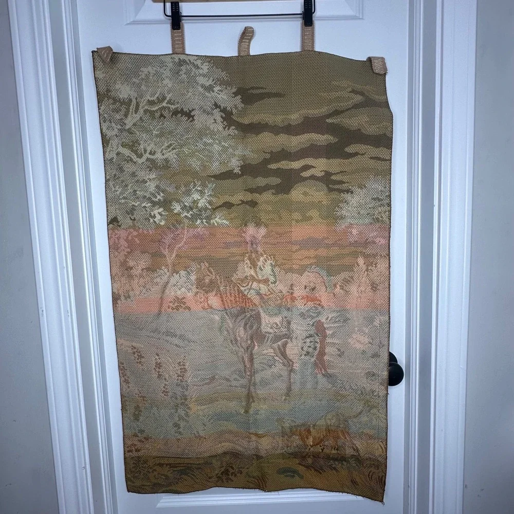 VTG French Country Tapestry Wall Hanging Cottagecore Victorian‎ Decor Romantic